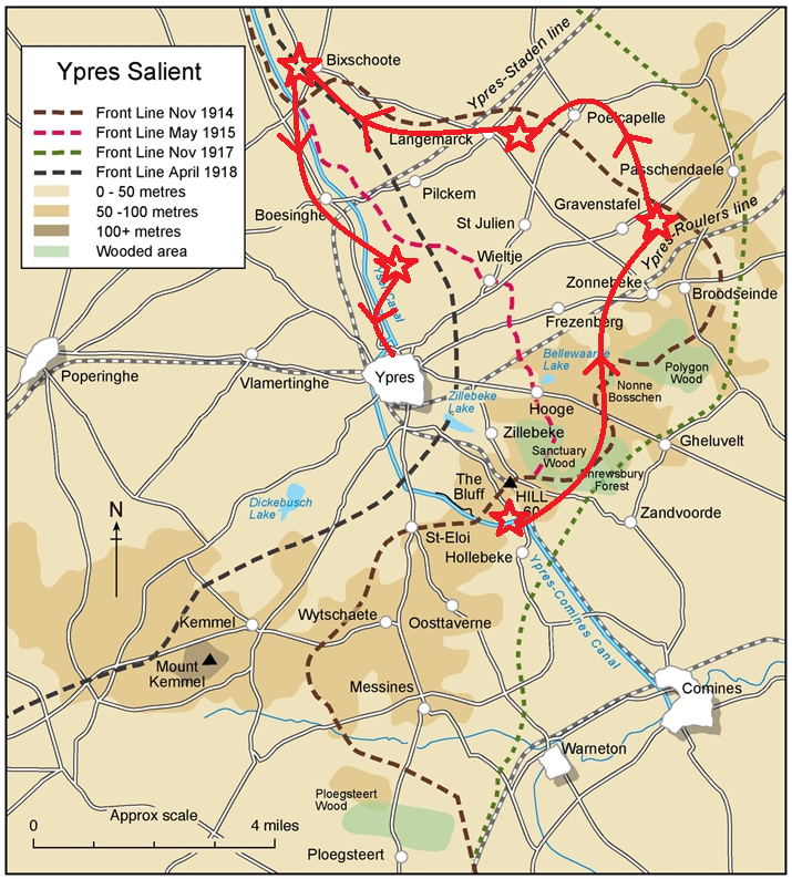 Route muzikale geschiedenis tour rond Ieper: Verhalen, getuigenissen dagboeken en onze liedjes! Info@gebroedersbin.nl