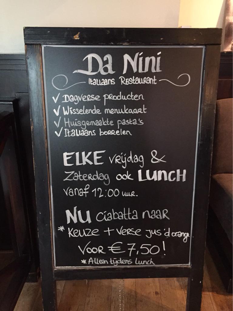 Vrijdag en zaterdag weer onze lunch actie, een ciabatta naar keuze met verse jus d'orange voor maar €7,50