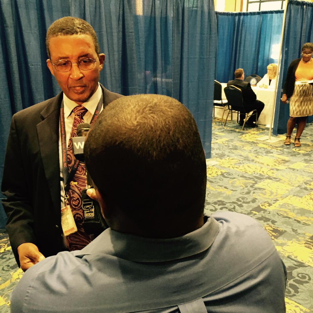 Explaining Soldier For Life-Transition Assistance Program at @FtBraggNC hiring event.@csaSoldier4Life <a href="/WNCN/">CBS 17</a> <a href="/USArmy/">U.S. Army</a>