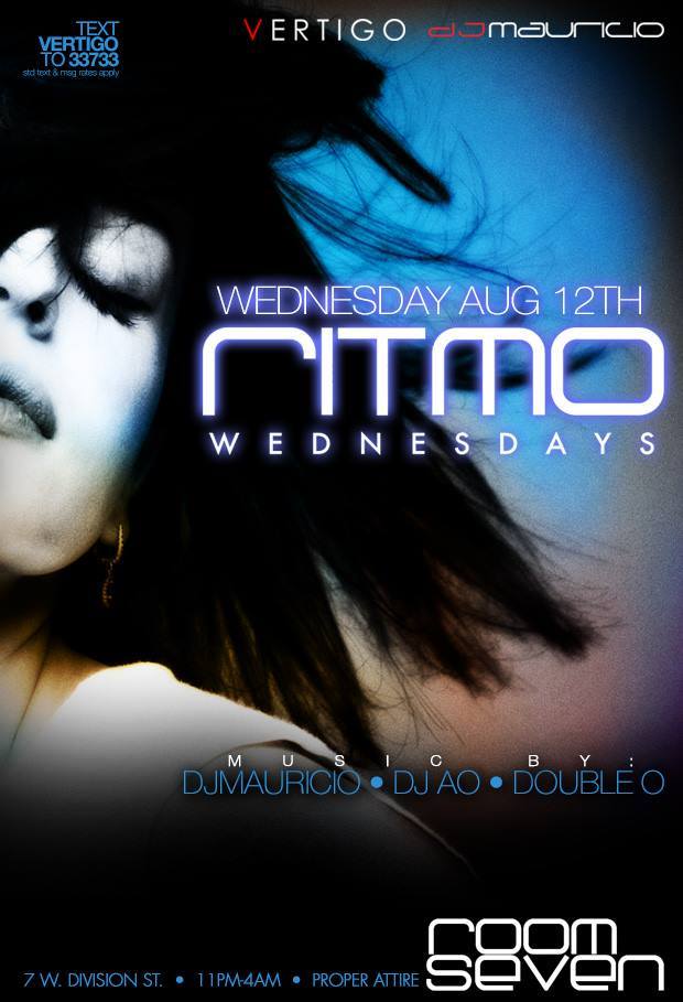 Room7Chicago's tweet photo. TONIGHT @Room7Chicago ! #RITMO Wednesdays ft. beats by @doubleodj + @djAOchicago + DJ MAURICIO @VertigoVip! #CHICAGO http://t.co/oMHbUCicUf