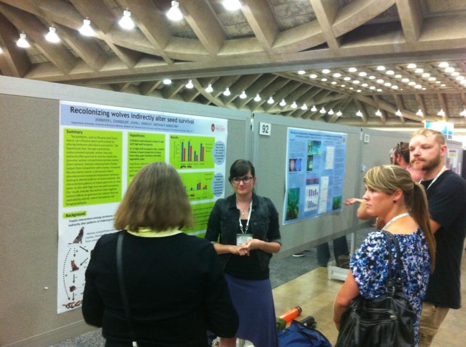 John Herrmann (@eco_herrmann) on Twitter photo Great poster about indirect effects of wolves on seed predation by rodents. Way to go, Jen! #ESA100 <a href="/Jen_Chandler/">Jennifer Chandler</a> Great poster about indirect effects of wolves on seed predation by rodents. Way to go, Jen! #ESA100 <a href="/Jen_Chandler/">Jennifer Chandler</a>