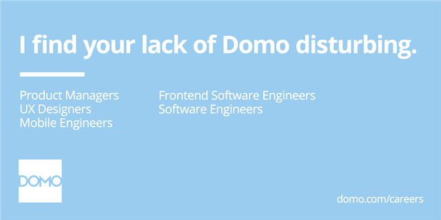 stacybillanti's tweet photo. You've wanted to apply. Now hiring #developers and #engineers. #Domonation @domocareers http://t.co/bgWp342ocL http://t.co/jNNLFOaJZo