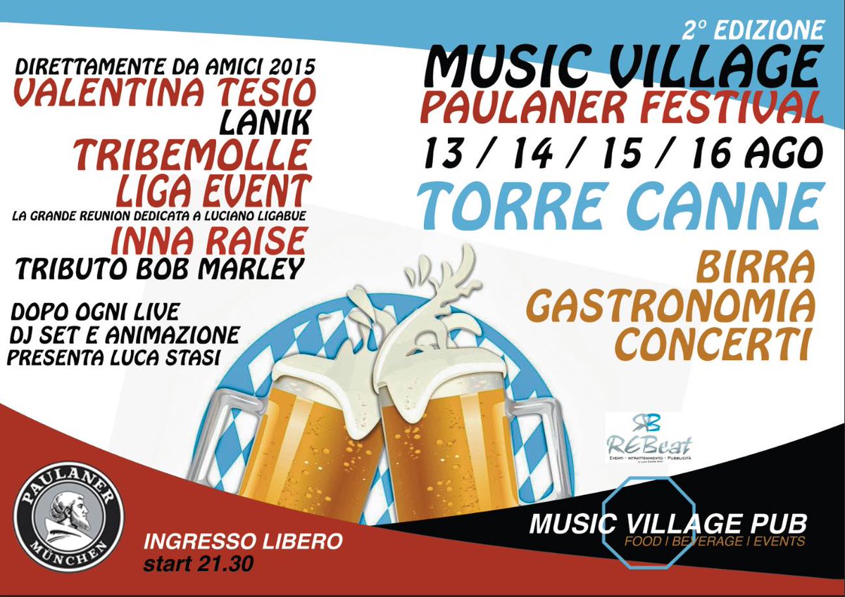 Rebeatpuntoit's tweet photo. Buon pomeriggio Followers! Siete tutti invitati questo weekend alla festa della BIRRA a TORRE CANNE!!!! FREE ENTRY! http://t.co/Iv4a28DXue