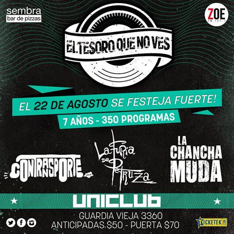 SE VIENE...
15/8 PARANÁ > Junto al amigo Germade y Cual Por Que!
22/8 UNICLUB > Con La Chancha Muda y Constransporte!