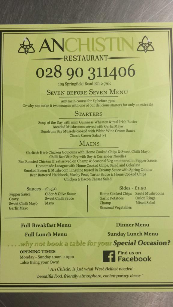 ChistinAn's tweet photo. We now deliver our delicious roast dinners on a Sunday all round Belfast #lazysundays http://t.co/nvdiqLCI5P