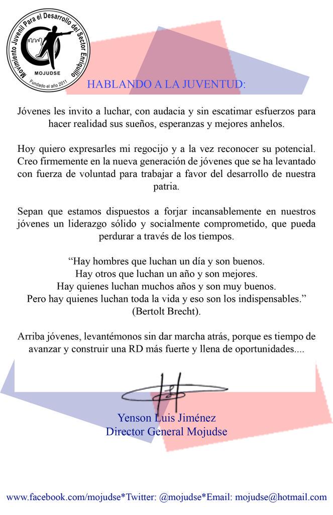 Yeison2415's tweet photo. Hablando a la Juventud @MOJUDSE  #HablandoALaJuventud http://t.co/zRRKNk7JaT