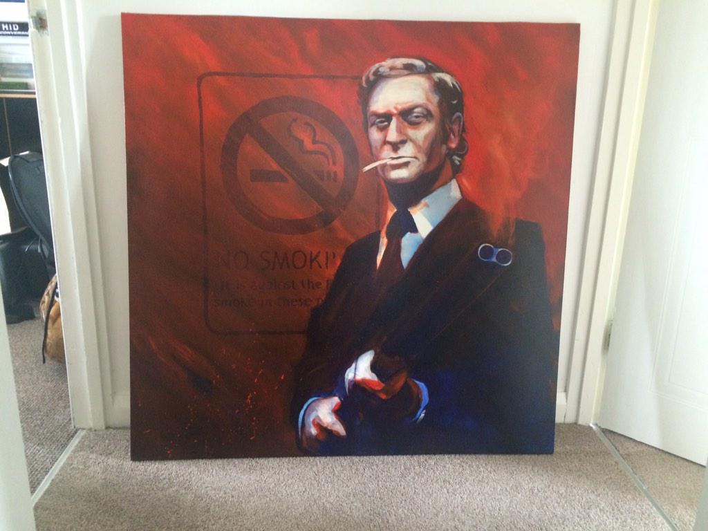 secondlightne's tweet photo. @themichaelcaine I love my Get Carter 1metre x 1metre canvas!  Any chance of a retweet #hollisartist #legend #iconic http://t.co/m8Z5uuhwkg