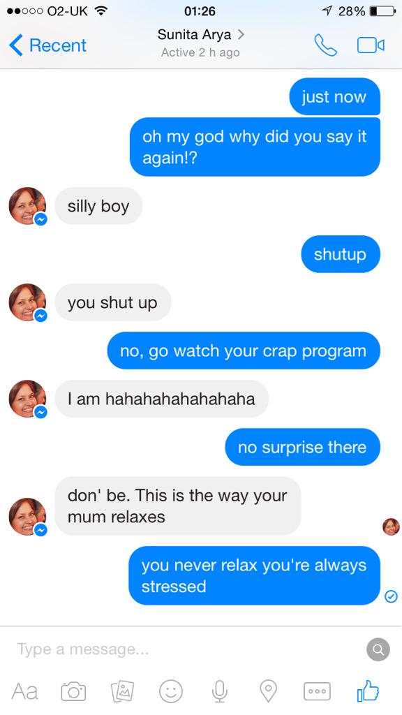 rahularya69's tweet photo. These old conversations when my mum joined Facebook are cracking me up http://t.co/u02cAJcEjG