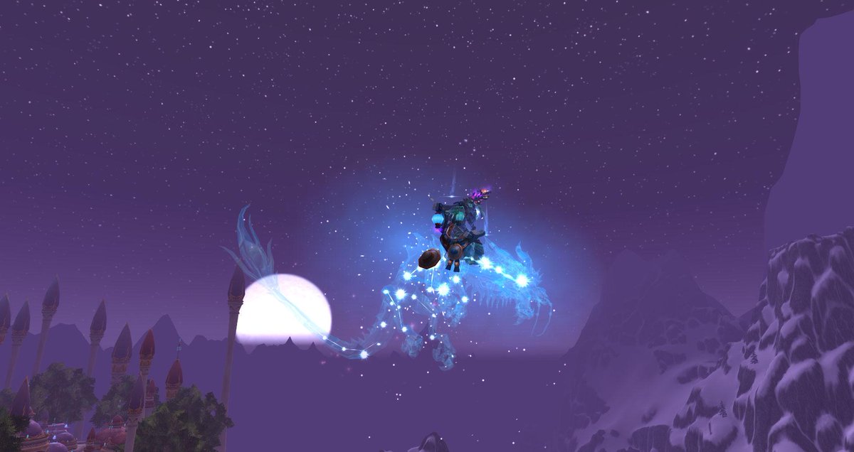 Werikane's tweet image. Nummer 313, "Astrale Wolkenschlange", nach 221 Versuchen. Virtuelle Sternschnuppen :D #Warcraft #mountdrop