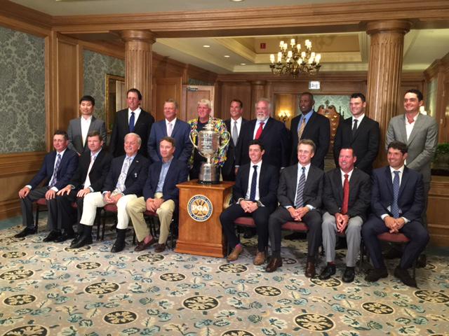 TheAmericanClub's tweet photo. Last night, CEO David Kohler &amp; Exec. Chairman Herb Kohler welcomed #PGAChamp winners for the Champions Dinner. http://t.co/NUIS1IivGF