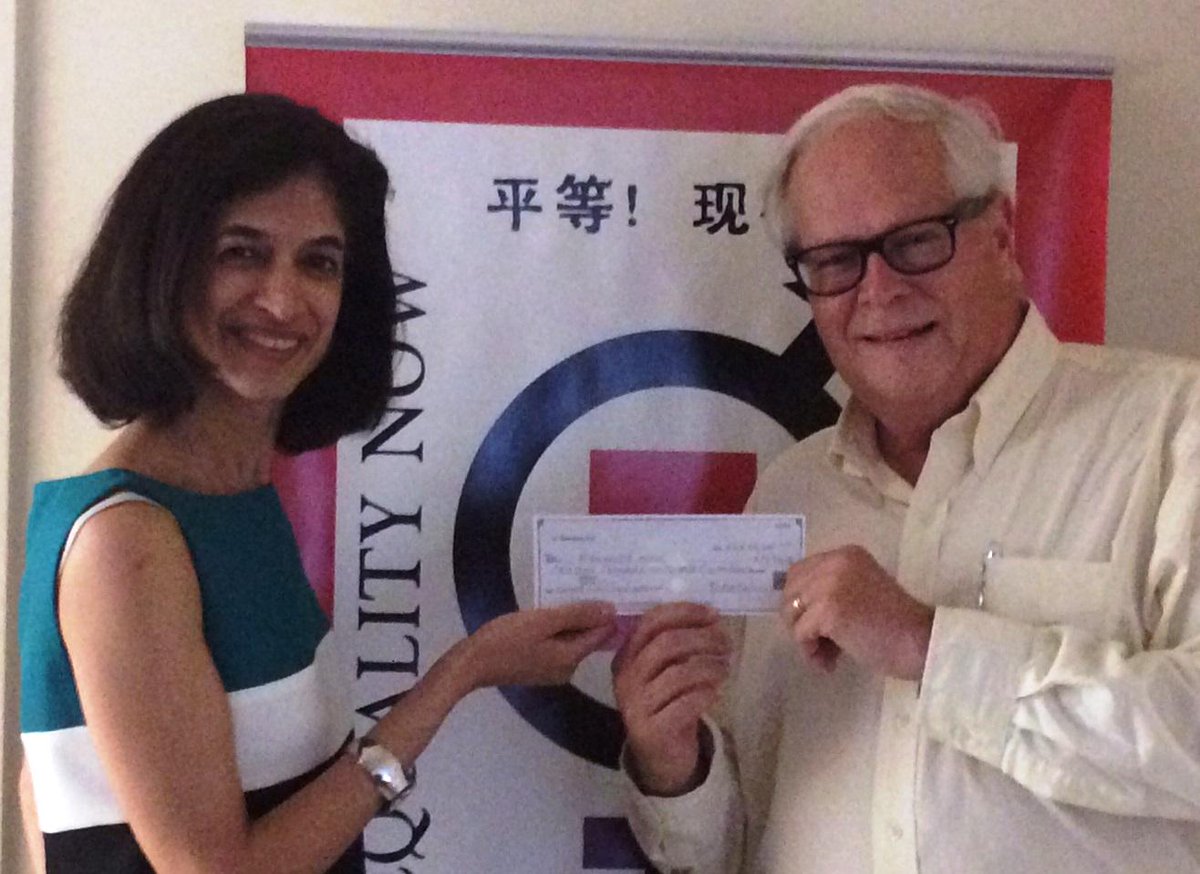 equalitynow's tweet photo. Thank u @inpactnow 4 hand delivering the generous @Cannes_Lions Glass Lions Awards donation! #makingequalityreality http://t.co/6CAOdgw5Um