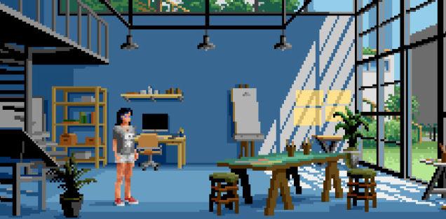offworld's tweet photo. An adventure game where you're a student learning pixel art—and you actually learn pixel art: http://t.co/5NYTsEJ8v3 http://t.co/QKNPPTWAXU