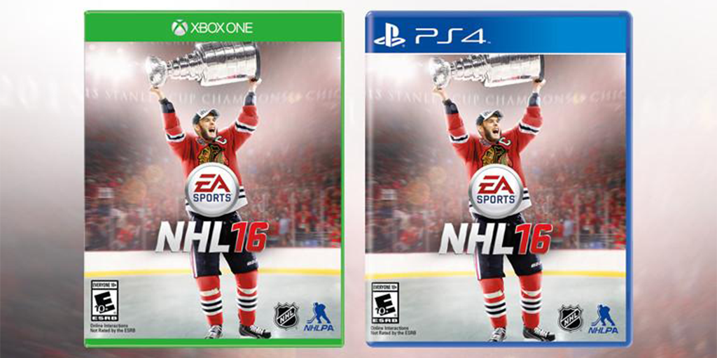 theScore's tweet photo. EA Sports has released their new Patrick Kane-less cover for NHL 16. http://t.co/ml4R0HQiIX http://t.co/WASyb83M6l