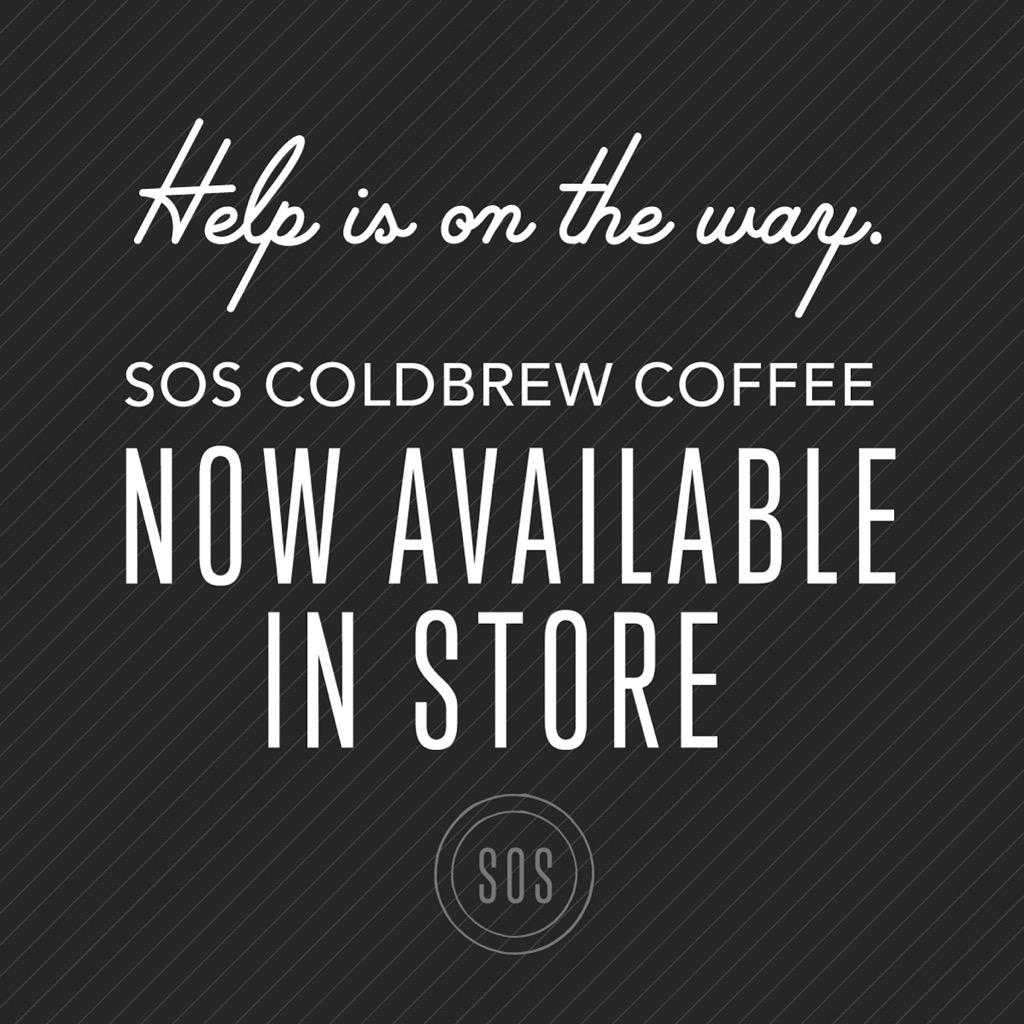 SOSColdBrew's tweet photo. Did you know you can now buy our #soscoldbrew in select @PCC locations? Help IS on the way! #coffee #coldbrew http://t.co/FZzxFS5Upm