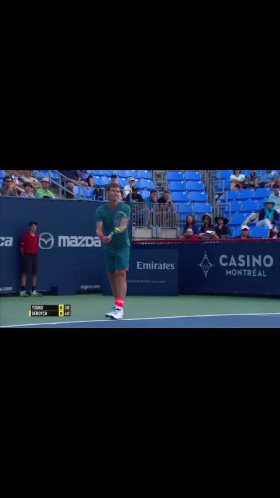 SportsKitStyle's tweet photo. Berdych's socks are not what you would call understated #tennis #Montreal http://t.co/h1krWfvwIc