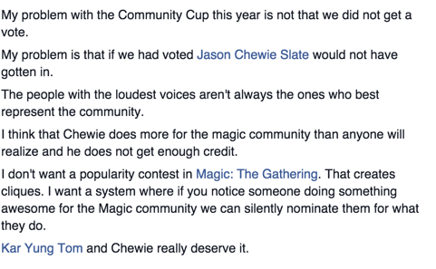 HeezyGame's tweet photo. My thoughts on the #mtgcc http://t.co/S4y3y8rkzJ
