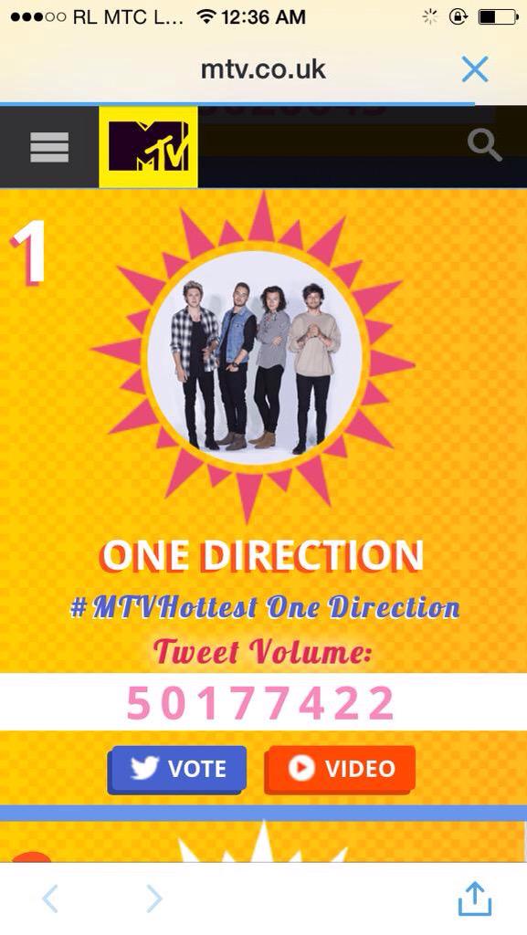 EMAvoteOfficial's tweet photo. DOUBLE VOTE BONUS ROUND!!

EVERY SINGLE RETWEET COUNTS AS 2 VOTES! 

RETWEET TO VOTE

#MTVHottest One Direction http://t.co/3ojrnDvENa