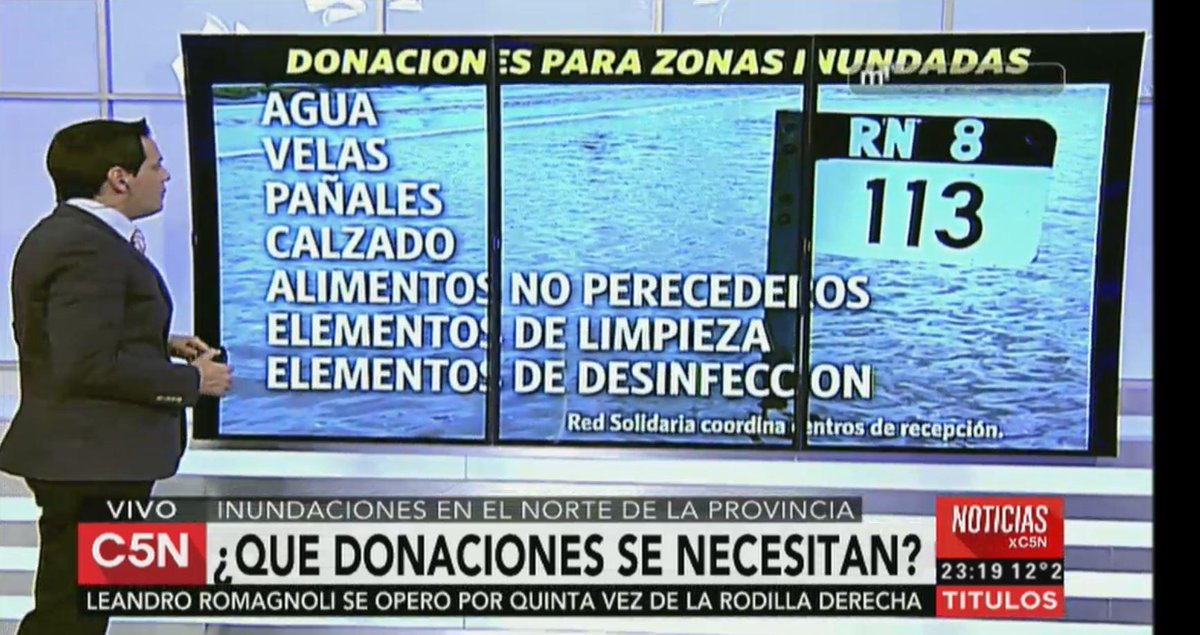 C5N's tweet image. Sumate con las donaciones para los afectados por el temporal. Información sobre los centros en --&amp;gt; 
@RedSolidariaOK