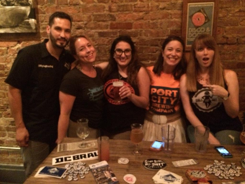 DCBrewersGuild's tweet photo. A little @DCBeerWeek fun @GBDchixndonuts w/ @DMVGirlsPintOut featuring @dcbrau @PortCityBrew &amp; @flyingnatedog #dcbeer http://t.co/UCKqj1d2IA