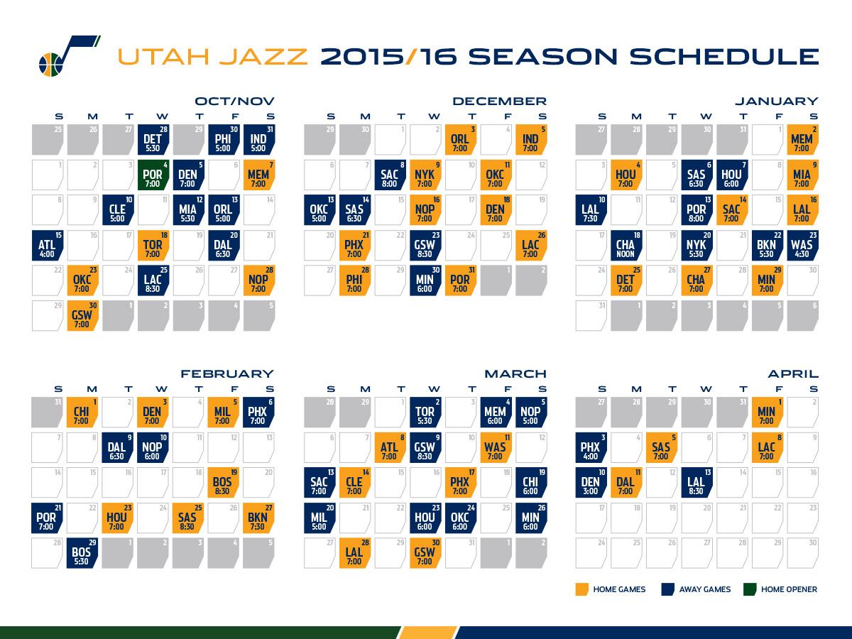 Printable 2020-21 Utah Jazz schedule, TV game schedule (Updated