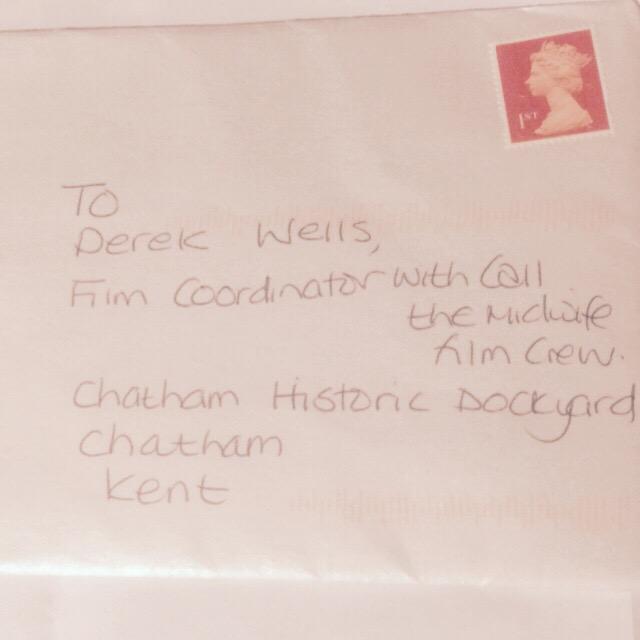 wells_derek's tweet photo. How loverly, a thank you note from 3 visiting midwives who I escorted onto the CTM set to meet one of the stars. http://t.co/krgIuHRSRW