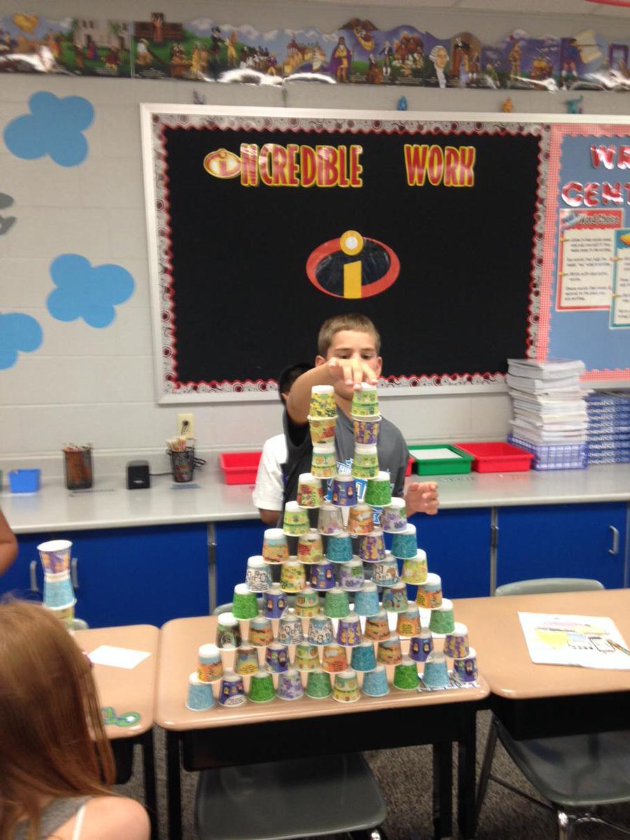 Gellinger310's tweet photo. Annual #backtoschool cup stacking challenge! http://t.co/r6VewRHHOp