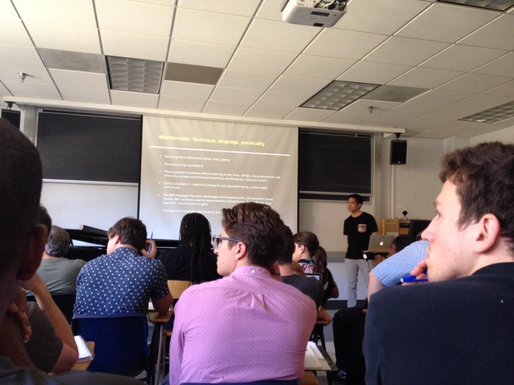 amykbormet's tweet photo. Anthong Cheung leads discussion on microtonality @AmerCompOrch #JCOI2015 http://t.co/h6JxO7mseZ