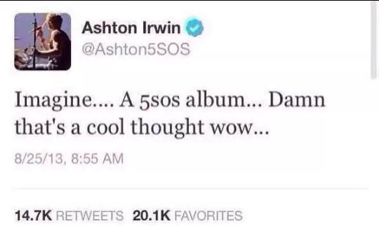 5SOSTumblrx's tweet photo. at 2013 Ashton: now you have second album coming out how do you feel about that #SoundsGoodFeelsGood http://t.co/CYCDkzuQCE