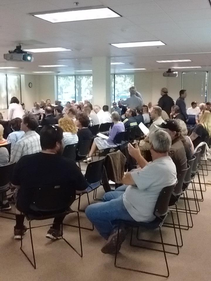 _JimHinton's tweet photo. The room is filling up @CountyofNapa Planning Commission meeting to determine the fate of #Napa's Skyline Park http://t.co/39ESaKA06A