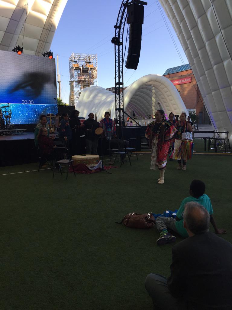 hostnationTO15's tweet photo. #hostfirstnationTO2015 traditional dance and drum demo at Ontario Celebration Zone. Come join us! #ParapanAm #TO2015 http://t.co/CGpGmziu67