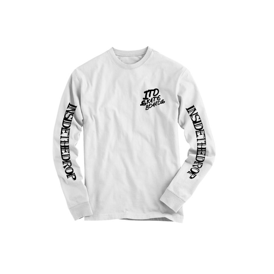 InsideTheDrop's tweet photo. #ITDapparel White Long Sleeve Logo Tee Dropping soon at http://t.co/zltaX4eALC #Fall #skateboarding #SkateLife http://t.co/p6KqYA356R