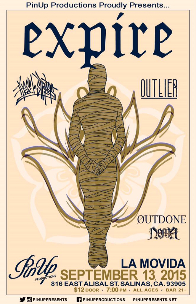 PinUpPresents's tweet photo. 11 DAYS OUT in Salinas! DON'T MISS @ExpireHC  @TheseStreetsHC @outlierhc #OUTDONE &amp; @NomaDowntempo! RT @PinupSalinas http://t.co/Ji6yCRHZ1z