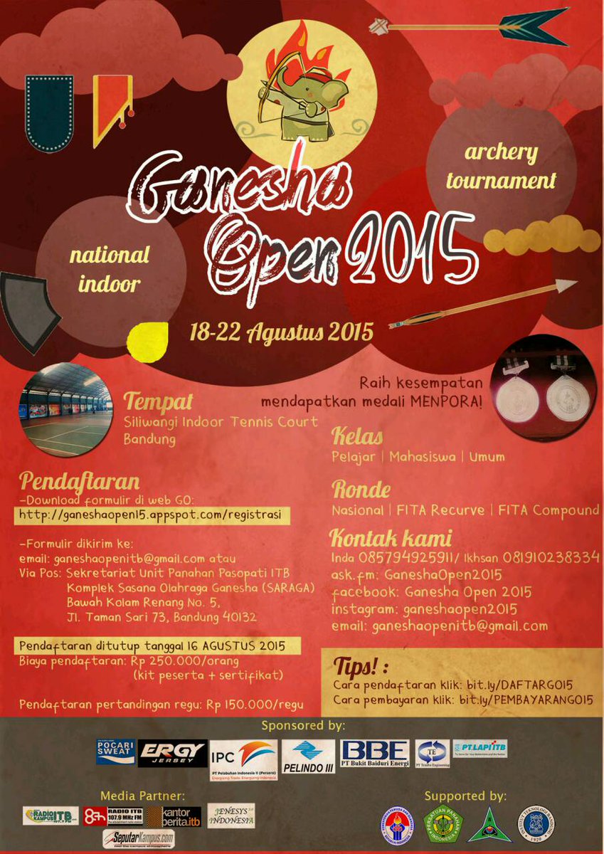 Lomba Panahan Nasional Ganesha Open 2015, 18-22 Agustus 2015. info  <a href="/Pasopati_ITB/">RuSelY JoHn</a> or bit.ly/1J4ICCN