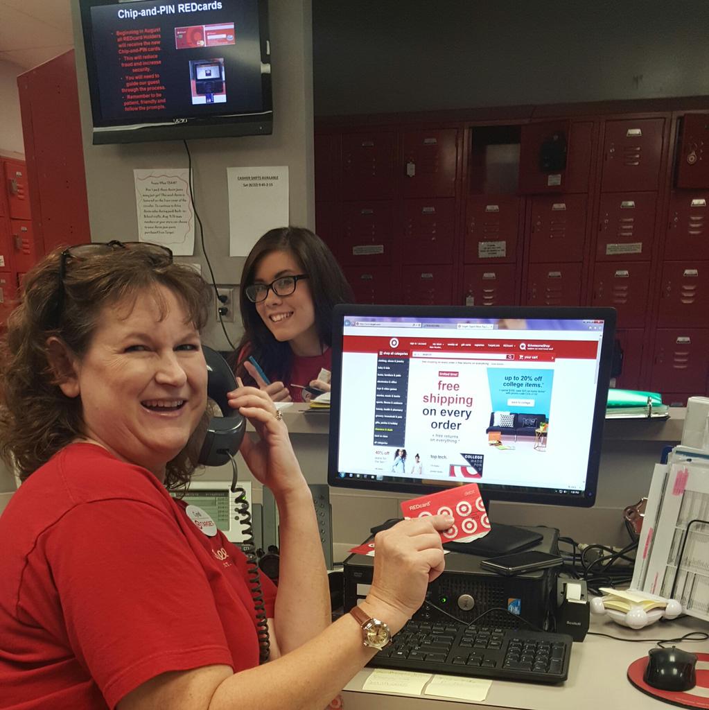 targetsteph's tweet image. Total team buy-in looks like...Clerical TM Cyndi on the phone walking a guest through an online RC application! Wow!