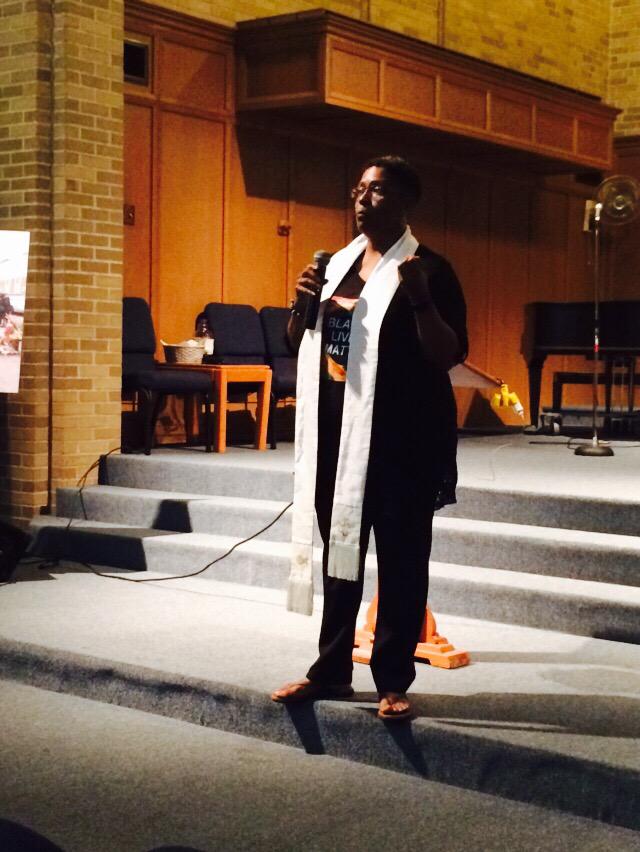 hawkinsview's tweet photo. Dr. Pamela Lightsey "we are not here to lead a protest but to offer support" #Ferguson #GCORR #BlackLivesMatter http://t.co/PVjkcDnN0o