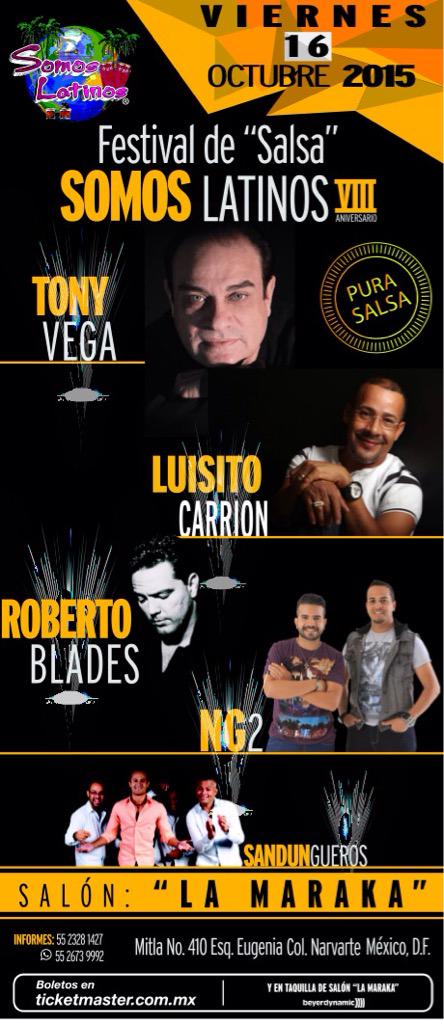 somoslatinos7's tweet photo. El mejor #Evento de salsa del año #NoEsLoMismoVerloQueVivirlo @luisitocarrion1 @tonyvega57 @RobertoBlades @NG2pr http://t.co/Hux1k2tkIg