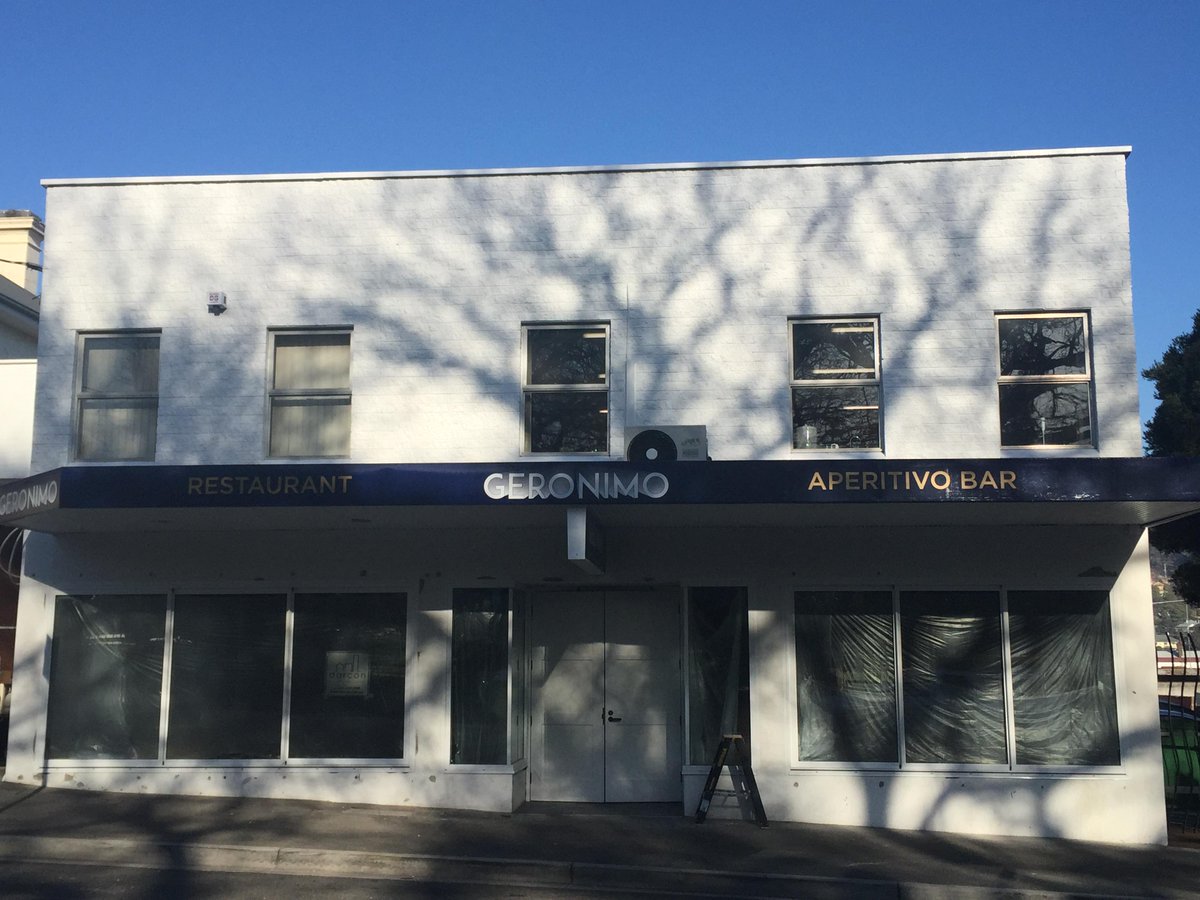 Signs are up... Stay tuned for the announcement of the opening date! #geronimo #tasmania #aperitivo #launceston