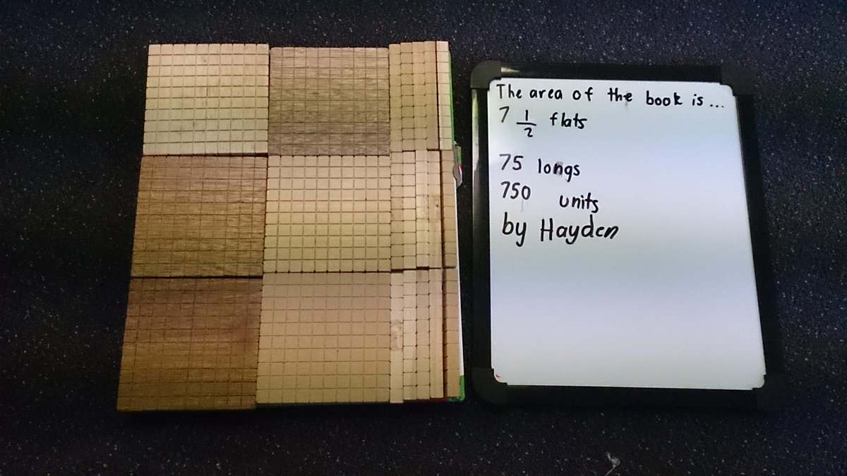 BWPS_S1L's tweet photo. Hayden measured the area of a book &amp; this is what he discovered #area #maths #interesting #discovering #goodthinking http://t.co/8IEJMmha8r