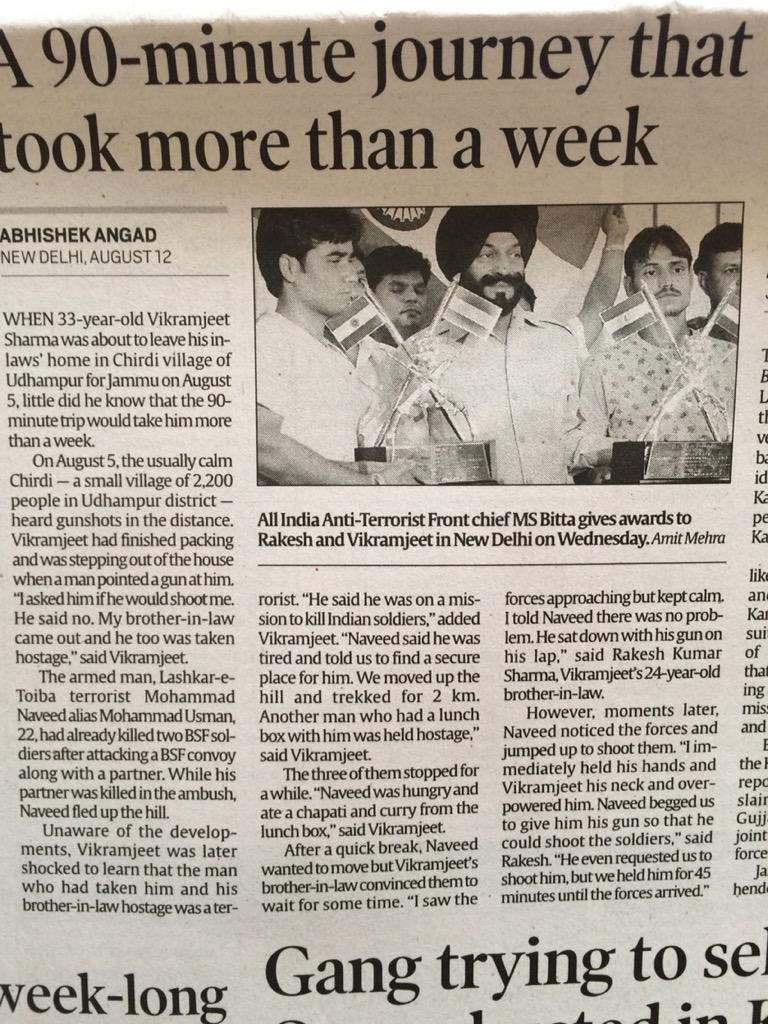 kkschats's tweet image. #Braves #vikramjeet and #Rakesh. Our #independence is bcoz of people like you. @suhelseth @IndianExpress