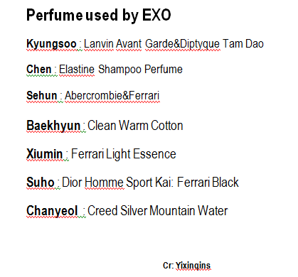 baekysoo's tweet photo. Perfume used by EXO http://t.co/gKm3It9lrK
