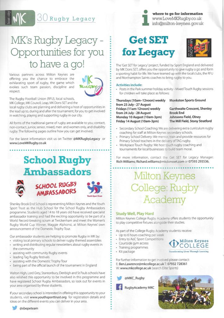 Look out for Live MK magazine featuring <a href="/sbeschool/">SBE School</a> Rugby Ambassadors <a href="/YouthSportTrust/">Youth Sport Trust</a> @LTCSBE milton-keynes.gov.uk/assets/attach/…