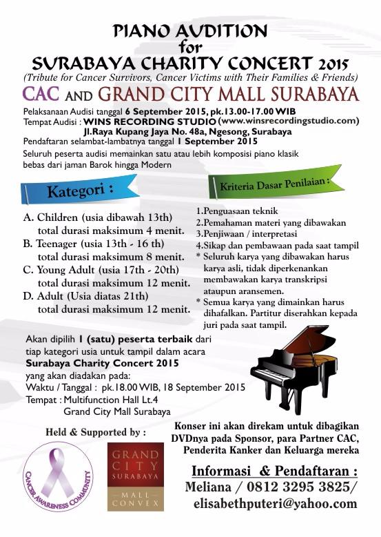Piano Audition For #SurabayaCharityConcert2015 | Reg s/d 1 Sept'15 | Info Klik: bit.ly/1SGiDH4