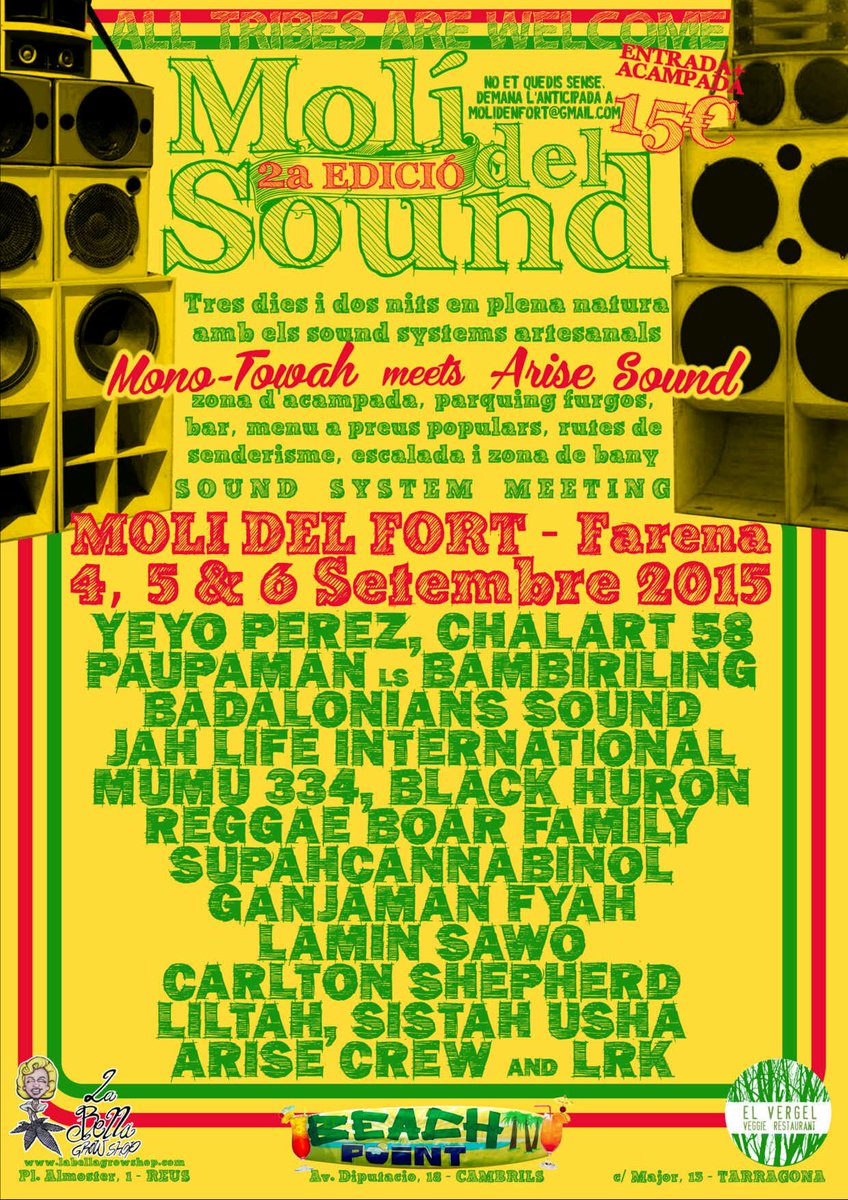 firadisc's tweet photo. Amants del vinil, aqui podreu sentir-ne uns quants! #MoliDelSound 4,5 i 6 setembre 2015 acampada #reggae http://t.co/Ltcr2Lqa2q