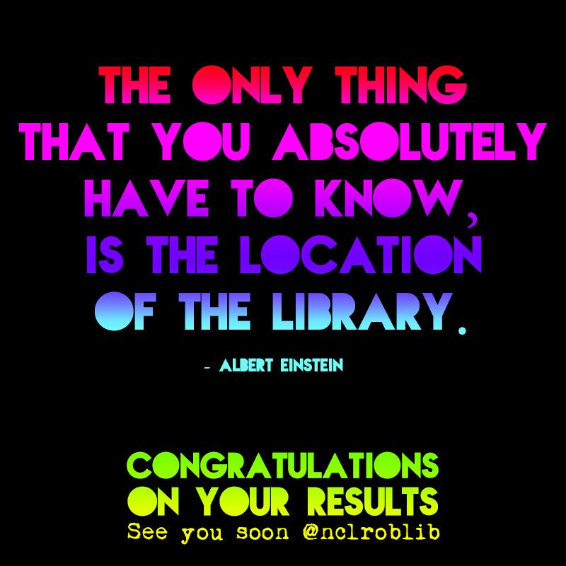 libraryncl's tweet photo. Congratulations to everyone getting their #ticket2NCL today! #resultsday http://t.co/jT0DqMXqt4