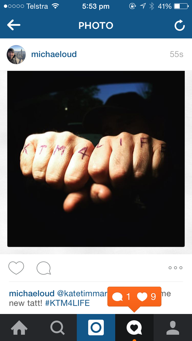 rickileeandtim's tweet photo. Now, THIS is a tatt! #KTM4LIFE http://t.co/xaJvbW6Fx0