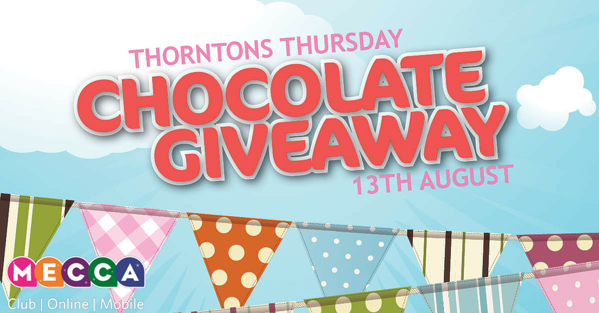 Mecca_Sbourne's tweet photo. Receive your main game, flyer and a box of #Thorntons summer collection for just £5 both afternoon and evening today! http://t.co/RHIVH0VuwL