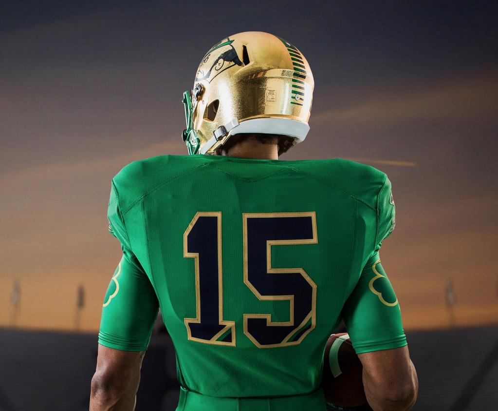 AthleteSwag's tweet image. Notre Dame's Shamrock Series uniform