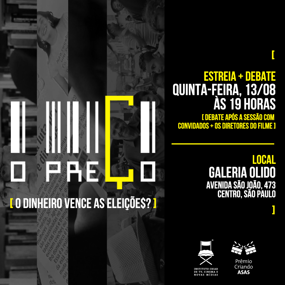 Estreia HOJE "O Preço", documentário dirigido e produzido por veteranos da Turma 10 do Criar! bit.ly/OPrecoEstreia