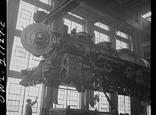 #TBT to overhead cranes lifting trains! Circa 1943. #heavylifting #materialhandling #Sarnia #Toronto