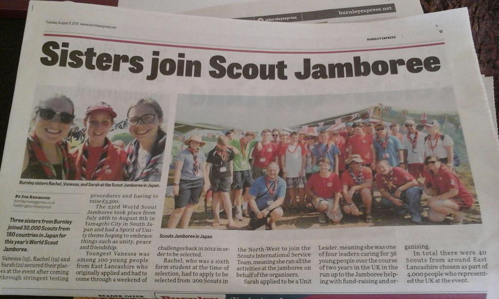 Big thanks to @_joeredmond <a href="/burnleyexpress/">Burnley Express</a> for supporting local <a href="/eastlancsscout/">East Lancashire Scouts</a> girls whilst out in Japan
